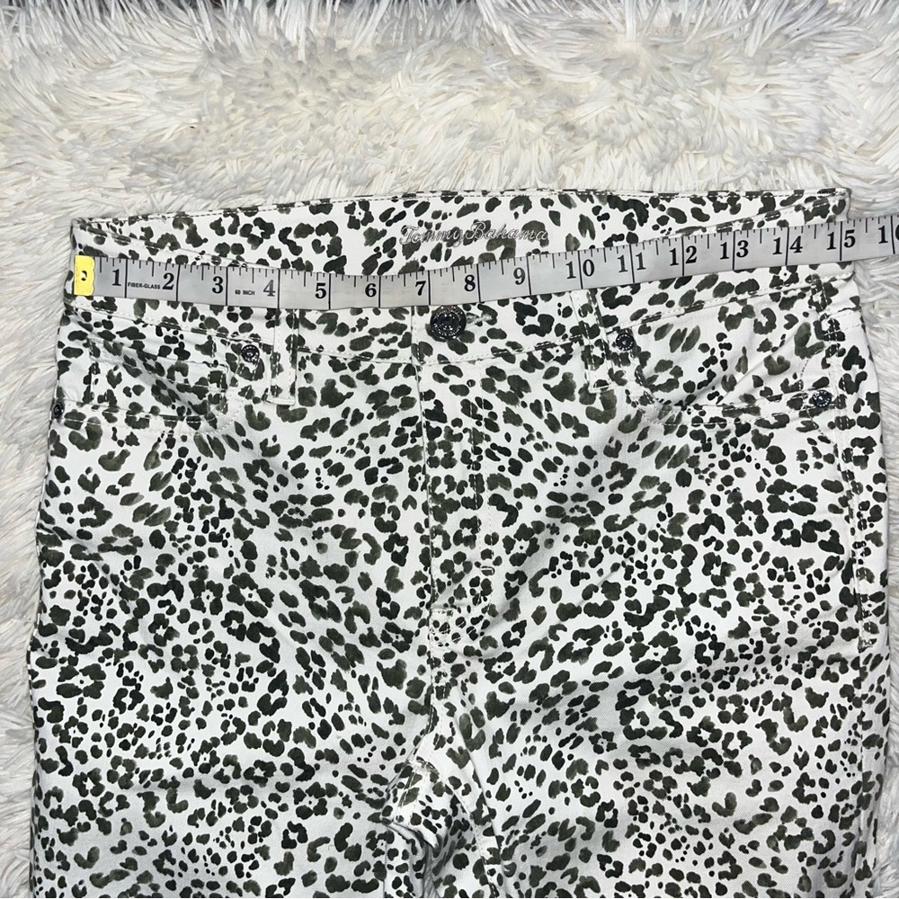 Tommy Bahama Green Cheetah Print Ella Twill High-Rise Denim Jeans - Picture 5 of 10